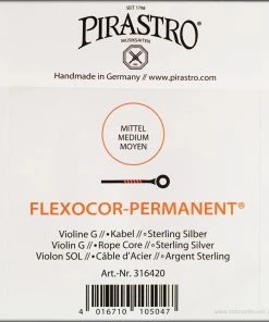 Pirastro Flexocor Permanent G Violin String, Silver Violin Strings