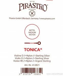 Pirastro Violin Strings Tonica Silver D Violin String