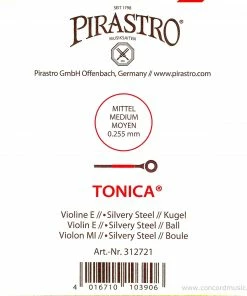 Pirastro Violin Strings Tonica Violin E String -Silvery Steel