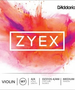 D'Addario Violin Strings Zyex Violin String Set With Silver D