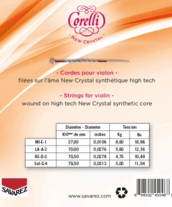 Savarez Corelli New Crystal Violin Set Violin Strings