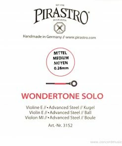 Pirastro Wondertone Solo Advanced Steel E Popular Violin E Strings